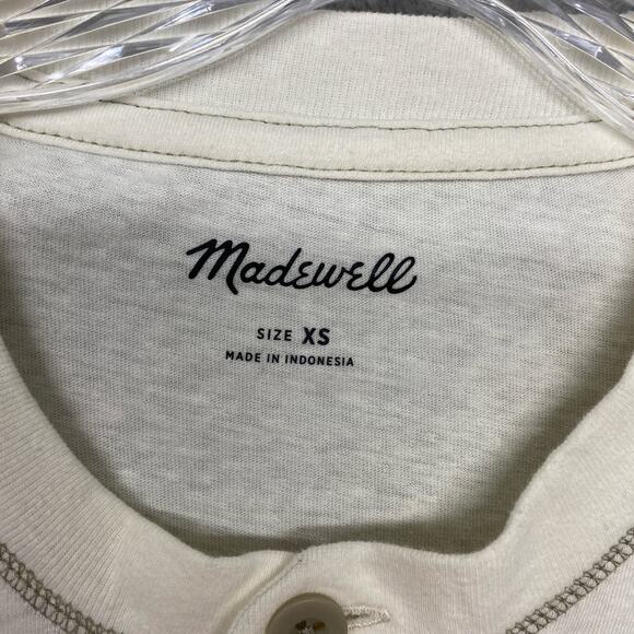 Madewell‎ Mens Shirt XS Recycled Cotton Blend Henley Creme Fraiche NL138 - Picture 5 of 8